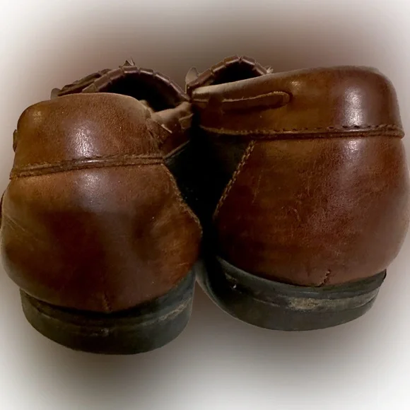 VTG Johnston & Murphy 2 TONE Loafers Dress Shoes Mens Size 11.5 Black Brown GOLF